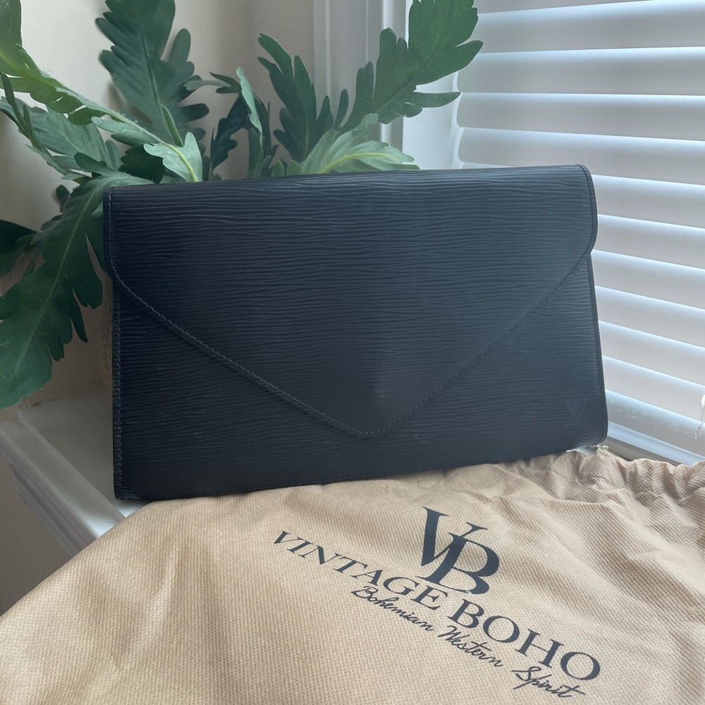 Louis Vuitton Black Epi Art Deco Clutch